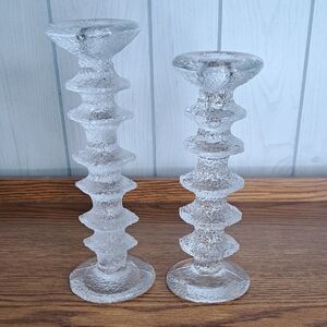 Elegant Clear Glass Art Candle Holders